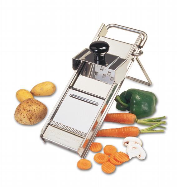 Paderno Stainless Steel Mandoline With Hand Pusher And Blade Set - 12L x  5W x 2H